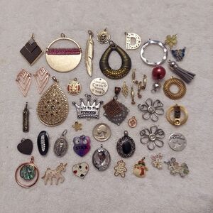 Vintage Necklace Pendants and Bracelet Charms Lot of 43